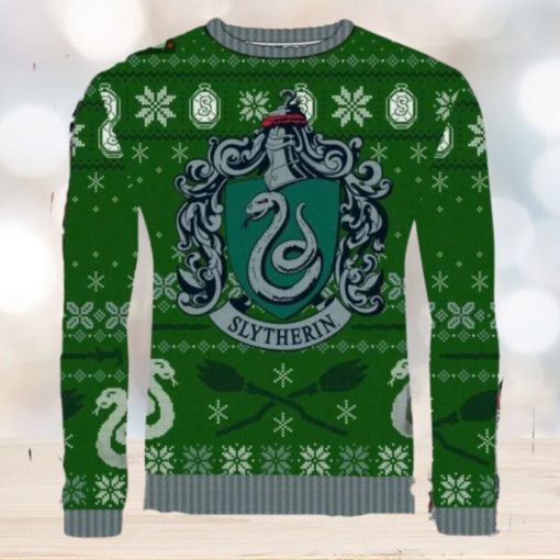 Harry Potter Slytherin Green Christmas Jumper with Sleigh Bells