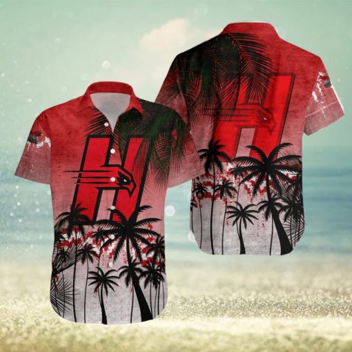 Hartford Hawks Hawaiian Shirt Summer Gift Coconut Tree Tropical Grunge Pattern For NCAA Fans