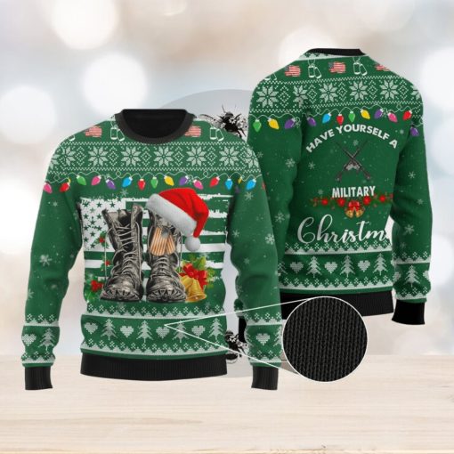 Have Yourself A Military Christmas Combat Boots Ugly Christmas Sweater Unisex 3D Sweater Christmas Gift