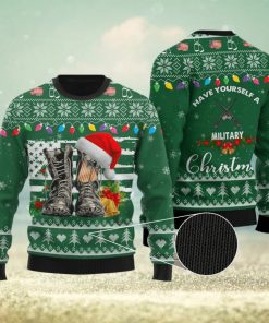 Have Yourself A Military Christmas Combat Boots Ugly Christmas Sweater Unisex 3D Sweater Christmas Gift