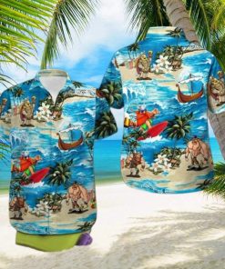 Hawaiian Aloha Shirts Viking Surfing