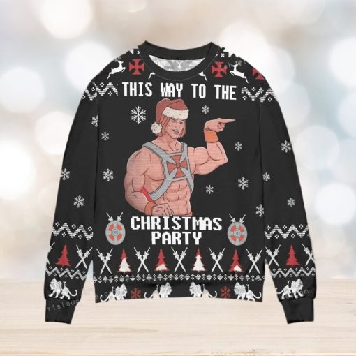 He Man And The Masters This Way To The Christmas Party Christmas Ugly Sweater Party