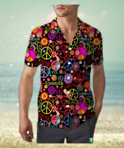 Hippie Peace Love Sunflower Unisex 3D Hawaiian Shirt Colorful Gift For Men And Women Holiday