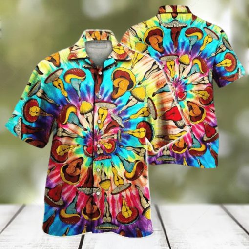 Hippie Tie Dye Mushroom Pattern Hawaiian Shirt