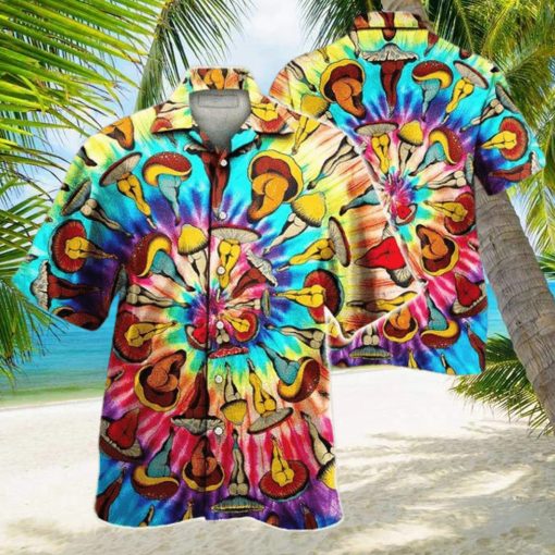 Hippie Tie Dye Mushroom Pattern Hawaiian Shirt