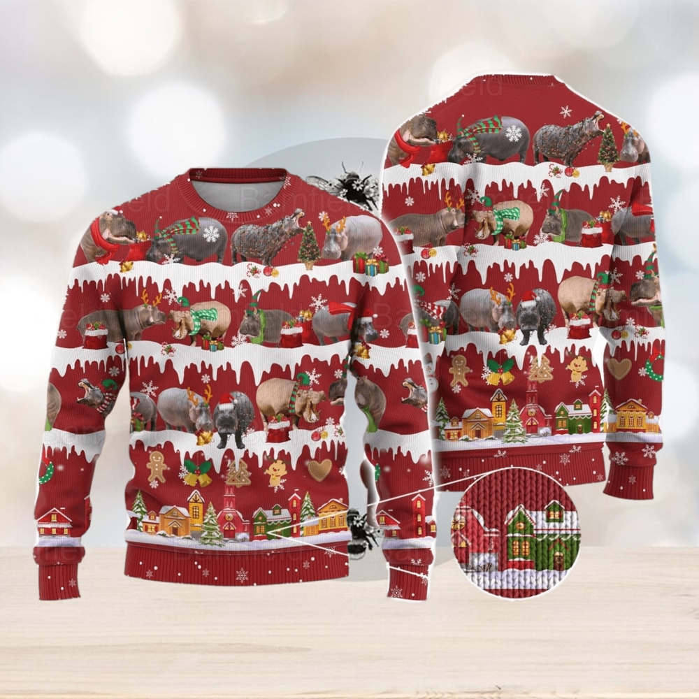 Hippo ugly christmas clearance sweater