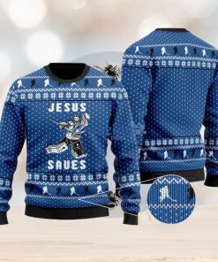 Hockey Jesus Saves 3D Ugly Christmas Sweater Xmas Christmas Gifts