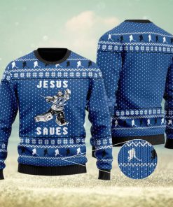 Hockey Jesus Saves 3D Ugly Christmas Sweater Xmas Christmas Gifts