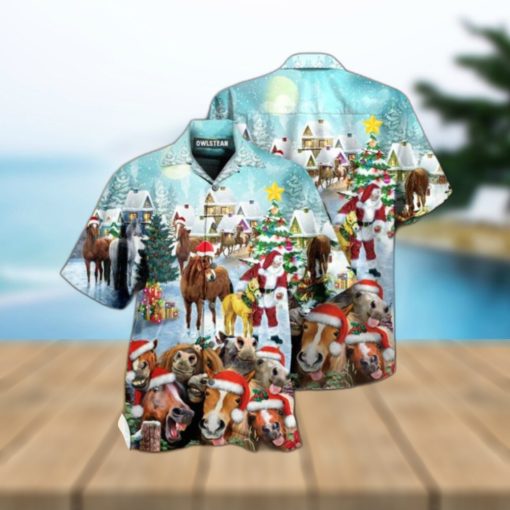 Horse Loves Christmas Very Happy Limited Hawaiian Shirt