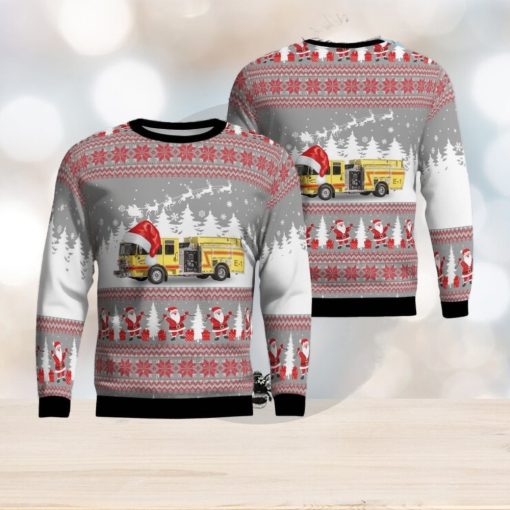 Horseshoe Lake, Arkansas, Horseshoe Lake Fire Dept. Christmas Ugly Sweater 3D Gift For Men And Women