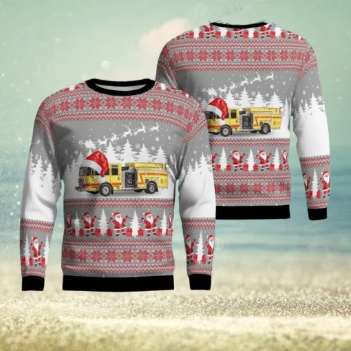 Horseshoe Lake, Arkansas, Horseshoe Lake Fire Dept. Christmas Ugly Sweater 3D Gift For Men And Women