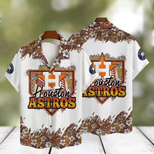 Houston Astros Baseball Pattern Vintage Hawaiian Shirt