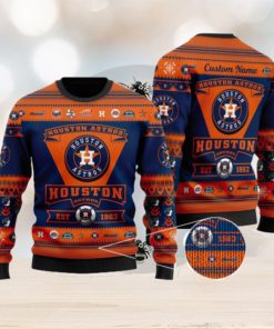 Houston Astros Logo Custom Name For Football Fans Ugly Christmas Sweater  Christmas Gift - Limotees