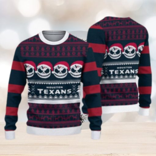 Houston Texans Christmas Reindeer Pattern Knitted Ugly Christmas Sweater AOP Gift For Men And Women