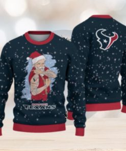 Houston Texans Christmas Santa Claus Tattoo Ugly Christmas Sweater Cute Christmas Gift