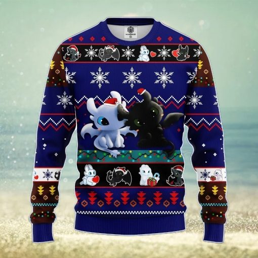 How To Train Your Dragon Toothless Love Ugly Christmas Sweater Blue 1 Amazing Gift Men And Women Christmas Gift