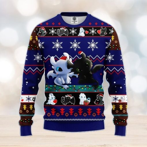 How To Train Your Dragon Toothless Love Ugly Christmas Sweater Blue 1 Amazing Gift Men And Women Christmas Gift