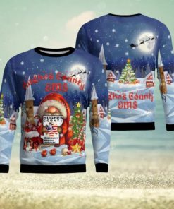 HuHouston Texas Ponderosa Fire Hughes County Emergency Medical Service Aop Christmas Ugly Sweater