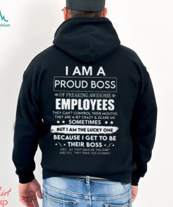 I Am A Proud Boss Of Freaking Awesome Employees Funny Secret Santa Gag Gift For Boss, Manager, Leader on Boss's Day, Christmas Classic T Shirt