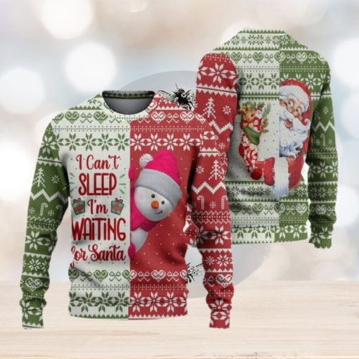 I Can’t Sleep I’m Waiting For Santa Ugly Christmas Sweater Knitted Gift For Men And Women