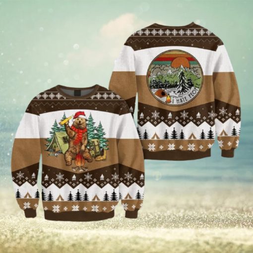 I Hate People Bear Beer Brown Ugly Sweater For Christmas