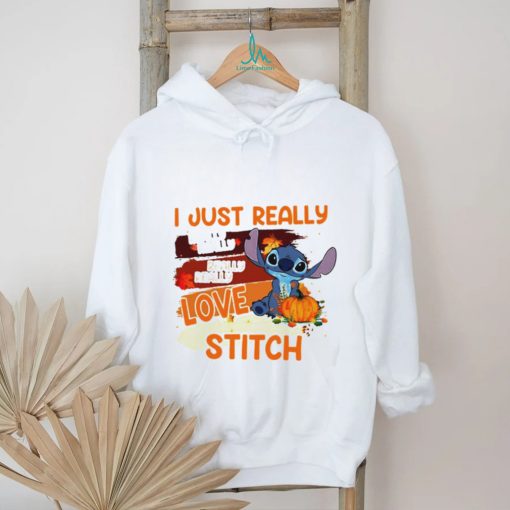 I just really I love Stitch pumpkin funny Halloween shirt