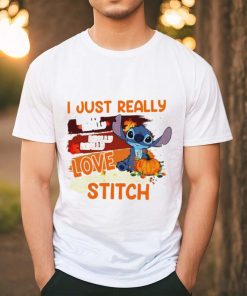 I just really I love Stitch pumpkin funny Halloween shirt