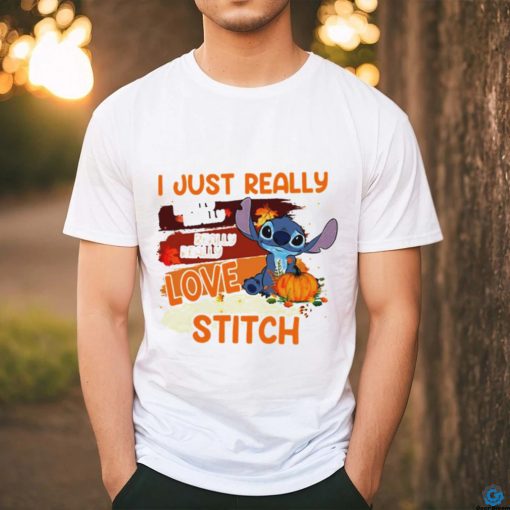 I just really I love Stitch pumpkin funny Halloween shirt