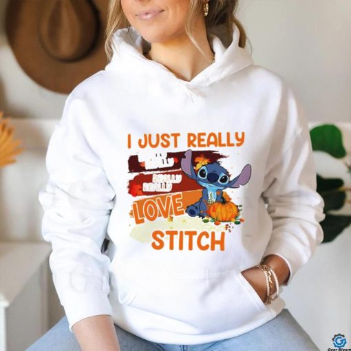 I just really I love Stitch pumpkin funny Halloween shirt