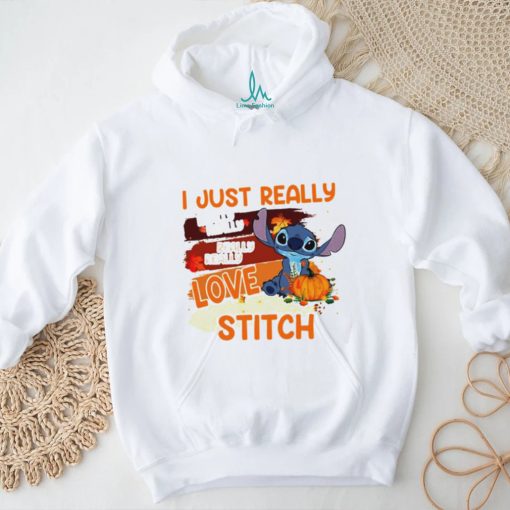 I just really I love Stitch pumpkin funny Halloween shirt
