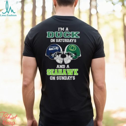 I’m A Ducks On Saturdays And A Seahawks On Sundays Helmet 2023 T Shirt