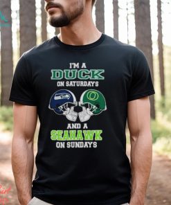 I’m A Ducks On Saturdays And A Seahawks On Sundays Helmet 2023 T Shirt