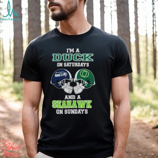 I’m A Ducks On Saturdays And A Seahawks On Sundays Helmet 2023 T Shirt