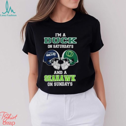 I’m A Ducks On Saturdays And A Seahawks On Sundays Helmet 2023 T Shirt