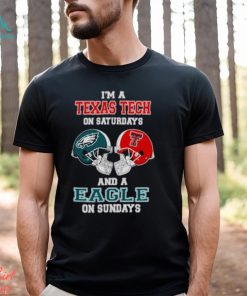 I’m A Texas Tech On Saturdays And A Eagles On Sundays Helmet 2023 T Shirt