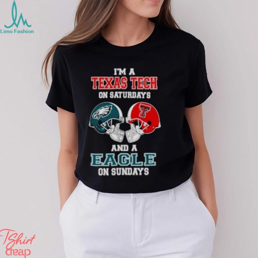 I’m A Texas Tech On Saturdays And A Eagles On Sundays Helmet 2023 T Shirt