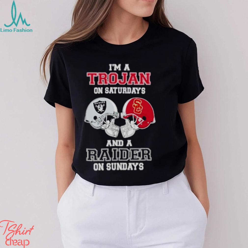 I'm A Trojans On Saturdays And A Raiders On Sundays Helmet 2023 T Shirt -  Limotees