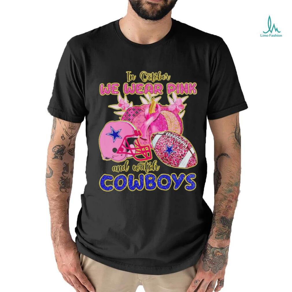 In October we wear pink and watch Cowboys shirt - Limotees