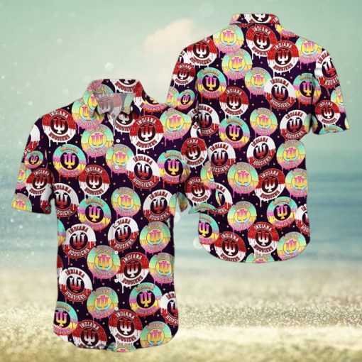 Indiana Hoosiers CD Rainbow Pattern Hawaiian Shirt For Men And Women