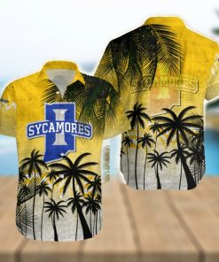 Indiana State Sycamores Hawaiian Shirt Summer Gift Coconut Tree Tropical Grunge Pattern For NCAA Fans