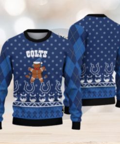 Indianapolis Colts Christmas Gingerbread Man Ugly Christmas Sweater Cute Christmas Gift