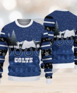 Indianapolis Colts Christmas Reindeers Pattern Ugly Christmas Sweater Cute Christmas Gift