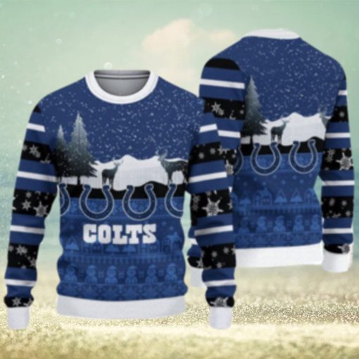 Indianapolis Colts Christmas Reindeers Pattern Ugly Christmas Sweater Cute Christmas Gift