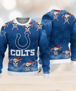 Indianapolis Colts Christmas Skull Ugly Christmas Sweater Sleigh AOP Gift For Fans