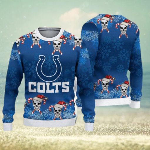 Indianapolis Colts Christmas Skull Ugly Christmas Sweater Sleigh AOP Gift For Fans