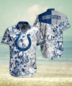 Indianapolis Colts NFL Beach Shirt Graphic Floral Pattern Print This Summer Hawaiian Shirt