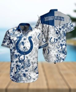 Indianapolis Colts NFL Beach Shirt Graphic Floral Pattern Print This Summer Hawaiian Shirt