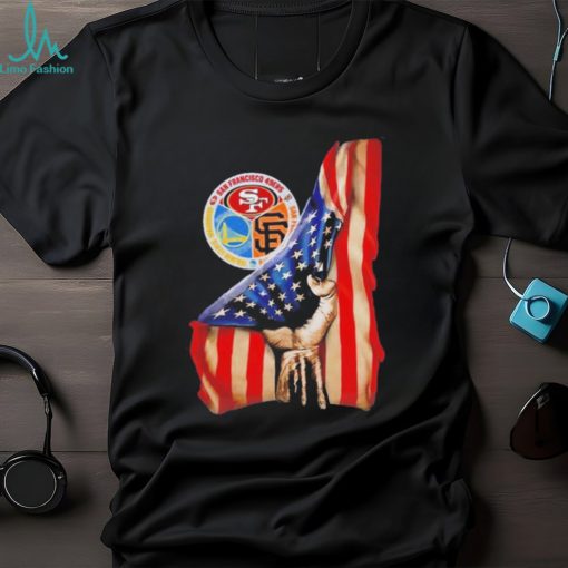 Inside me flag American San Francisco 49ERS and San Francisco Giants and Golden State Warriors shirt