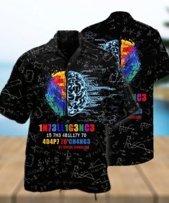 Intelligence Funny Black Style Hawaiian Shirt Summer Beach Gift