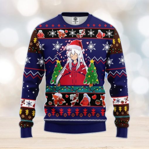 Inuyasha Anime Ugly Christmas Sweater Blue Amazing Gift Men And Women Christmas Gift